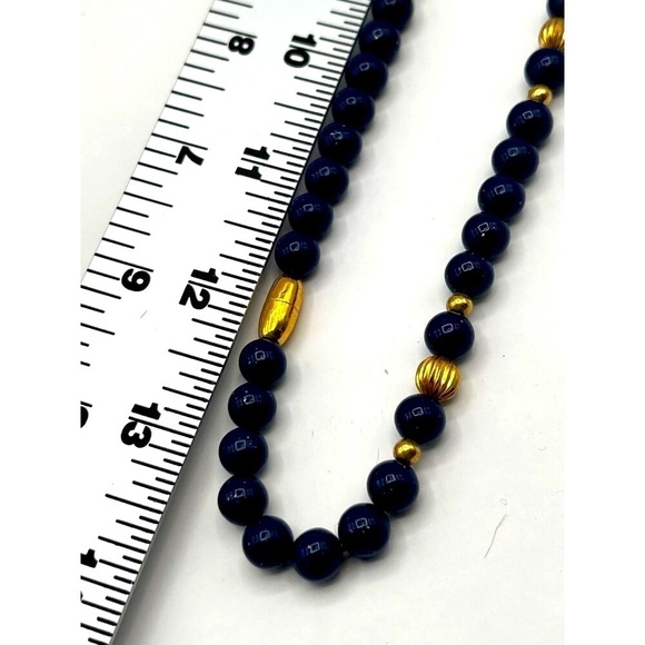 Vintage Bohemian Style Blue Beaded Necklace & Bracelet Set.  A10 - Picture 10 of 11